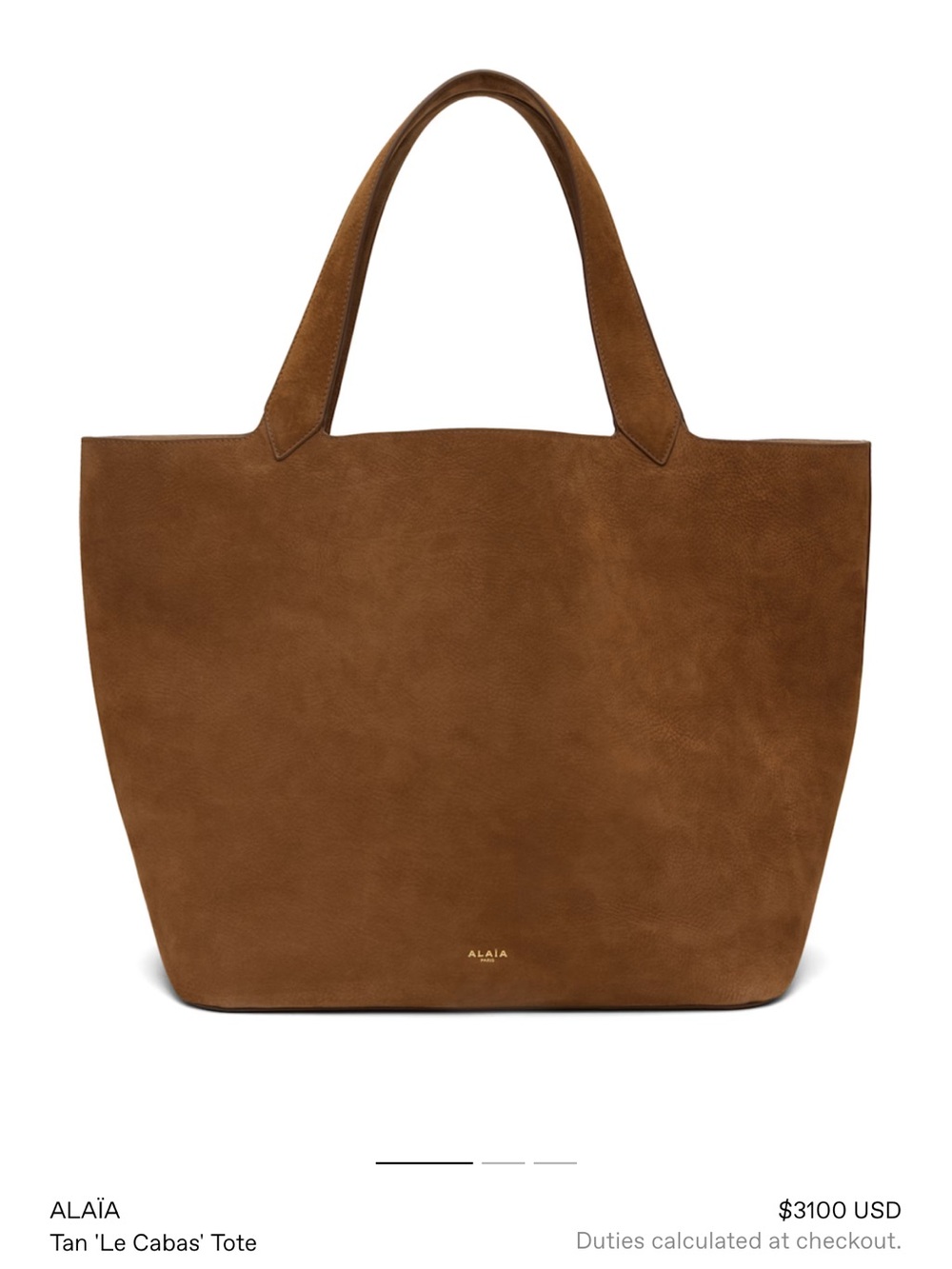 Tan 'Le Cabas' Suede Tote